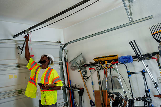Professional Garage Door Installation technician working in Bondurant, IA